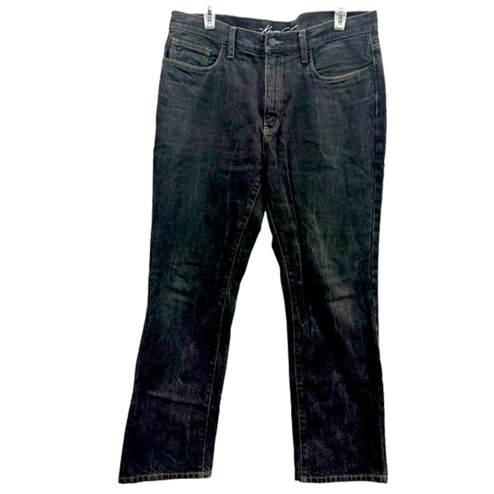 Kenneth Cole Black Denim Manya Jeans Straight Leg Mens 34 x 30